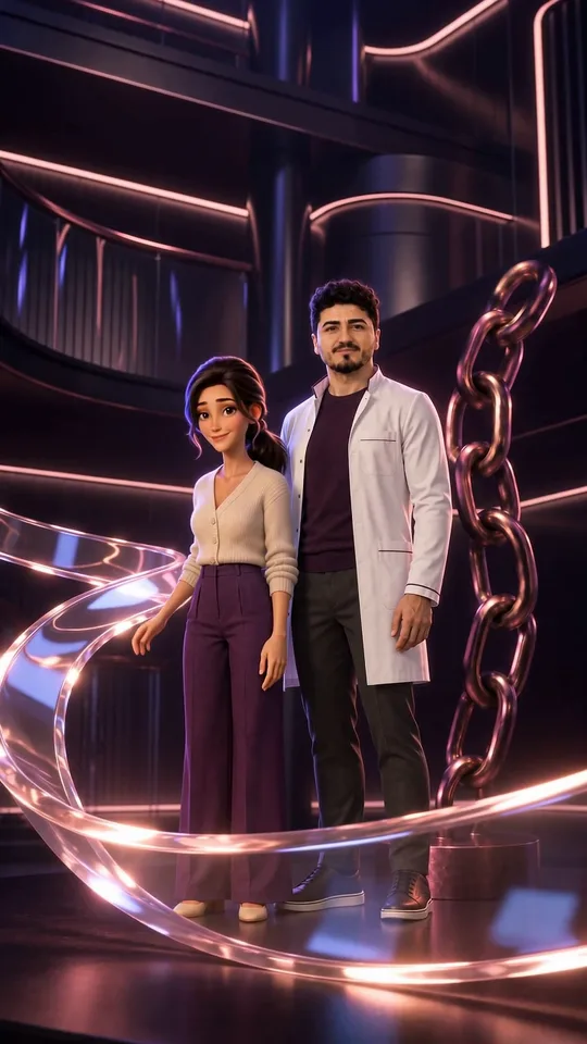 Revi and Cihangir walking through the Revealog world